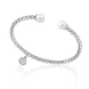 Shop Majorica Steel Bangle Carmen With White Pearls