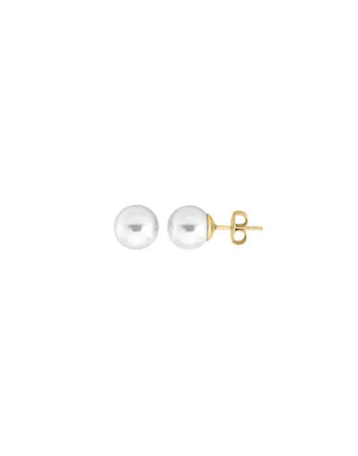 Hot Majorica Taylor 18-Carat Gold 10Mm White Pearl Earrings