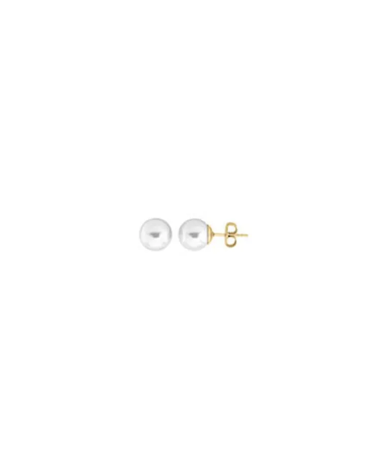 Store Majorica Taylor 18-Carat Gold 6Mm White Pearl Earrings