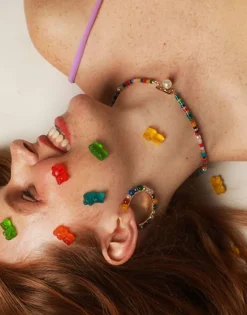 Discount Majorica Tutti Frutti Gold Hoop Earrings With Multicoloured Agates