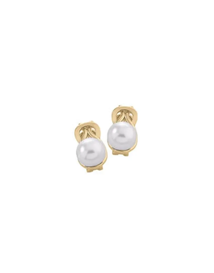 Store Majorica Vega 90S Gold Earrings With Round Pearl