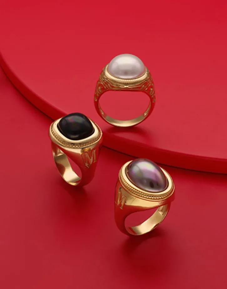Cheap Majorica Zale Hallmark Ring With A Round White Half Pearl