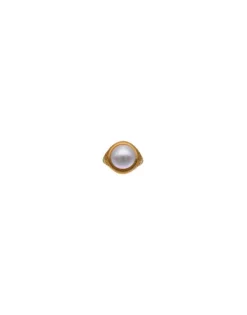 Cheap Majorica Zale Hallmark Ring With A Round White Half Pearl