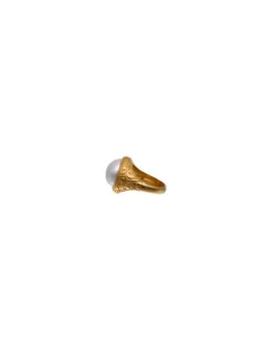 Cheap Majorica Zale Hallmark Ring With A Round White Half Pearl