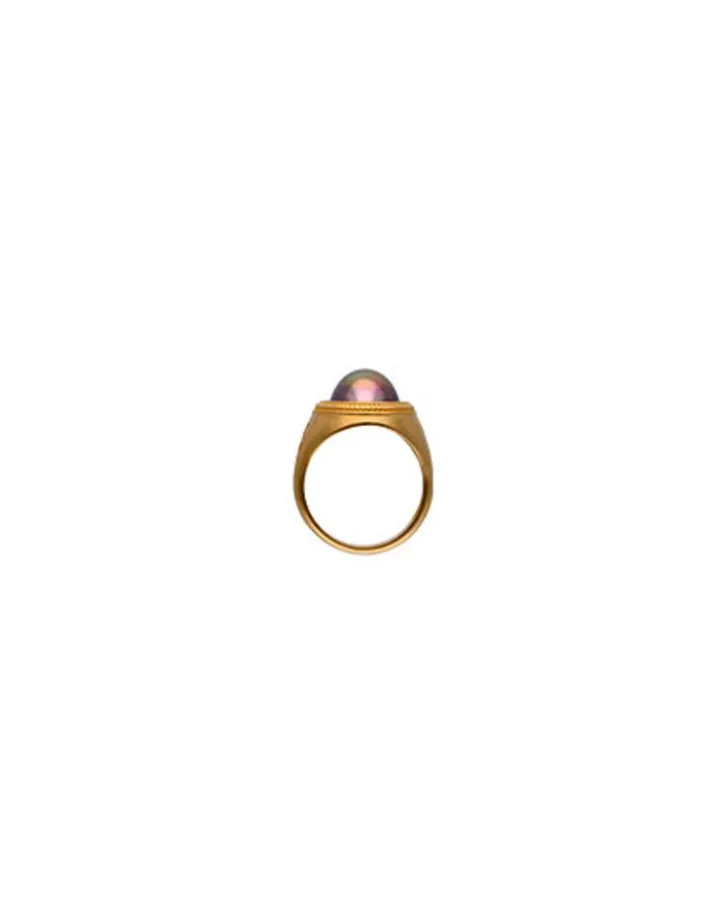 Shop Majorica Zale Hallmark Ring With Oval Pearl In Aubergine