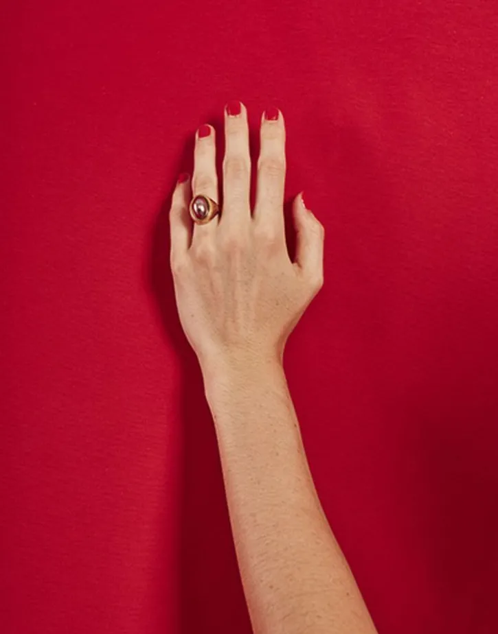 Shop Majorica Zale Hallmark Ring With Oval Pearl In Aubergine