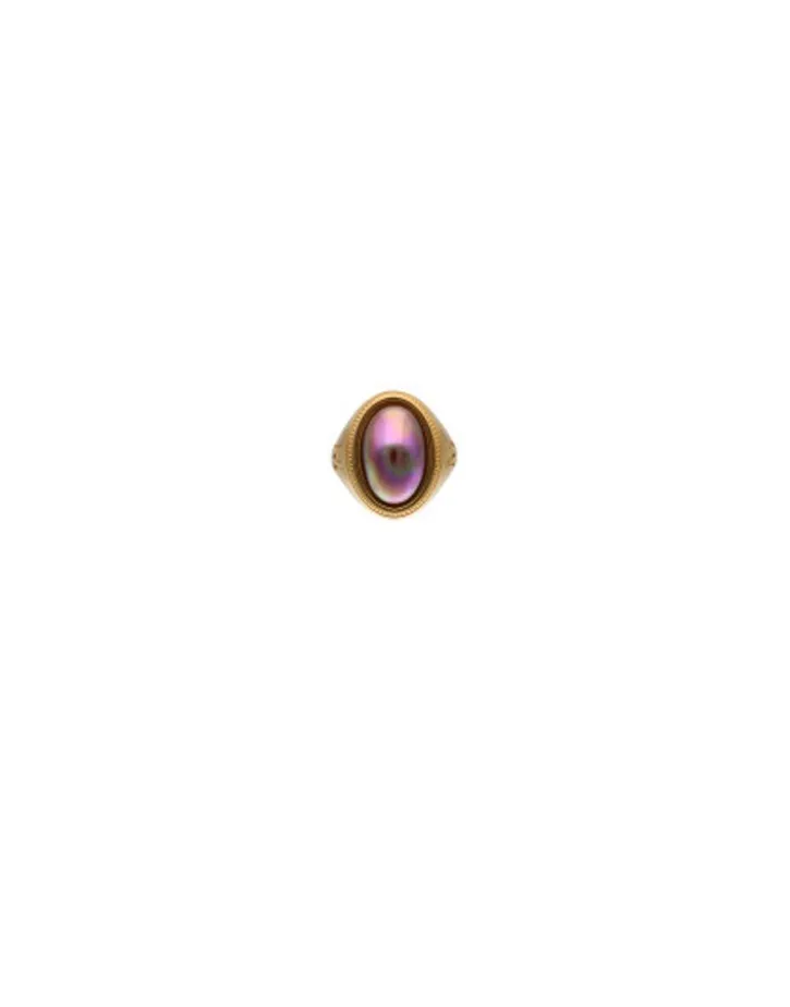 Shop Majorica Zale Hallmark Ring With Oval Pearl In Aubergine