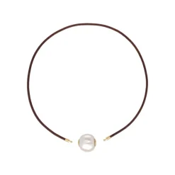 Store Majorica Zindis 45Cm Leather Necklace