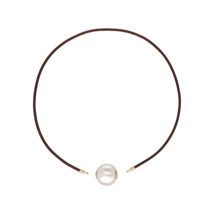 Store Majorica Zindis 45Cm Leather Necklace