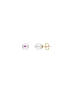 Flash Sale Majorica Color Pop Earrings With Round White Pearl And Magenta Zirconia