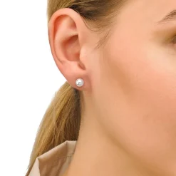 Hot Majorica Earrings Lyra Gold Plated With 6Mm White Pearl